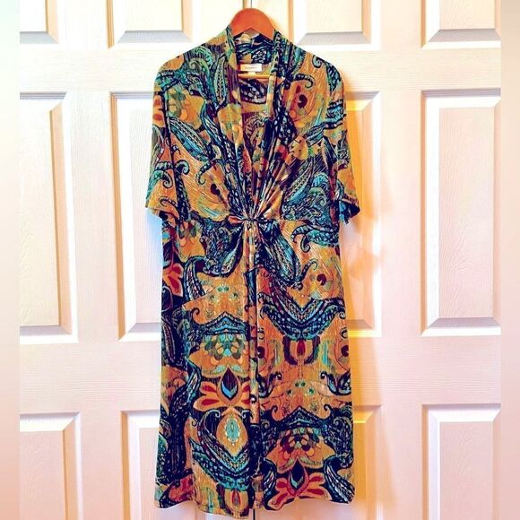 PAISLEY SHORT SLEEVE DRESS by DRESS BARN SIZE 18W NWT - Picture 1 of 8